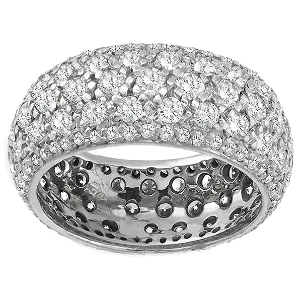 Estate 5.50ct Round Cut Diamond Eternity  18k White Gold Wedding Band