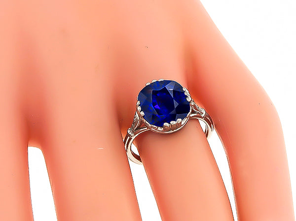 Estate 5.65ct Sapphire Engagement Ring