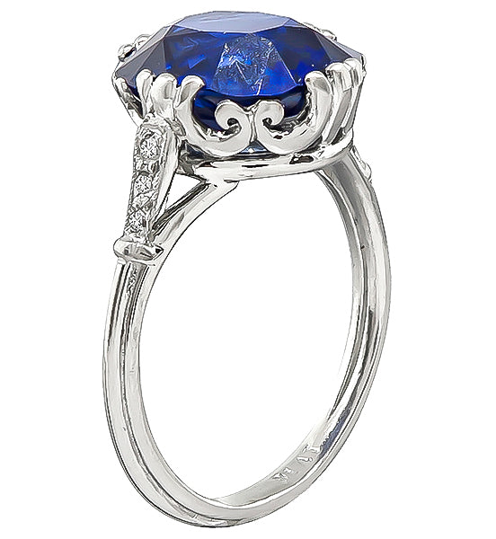 Estate 5.65ct Sapphire Engagement Ring