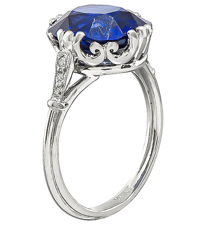 Estate 5.65ct Sapphire Engagement Ring