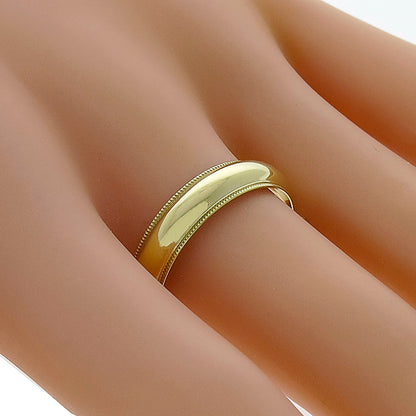 Estate 5mm Milgrain 14k Yellow Gold Wedding Band