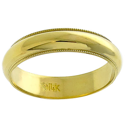 Estate 5mm Milgrain 14k Yellow Gold Wedding Band