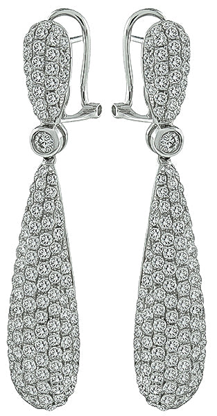 Estate 7.00ct Diamond Drop Earrings