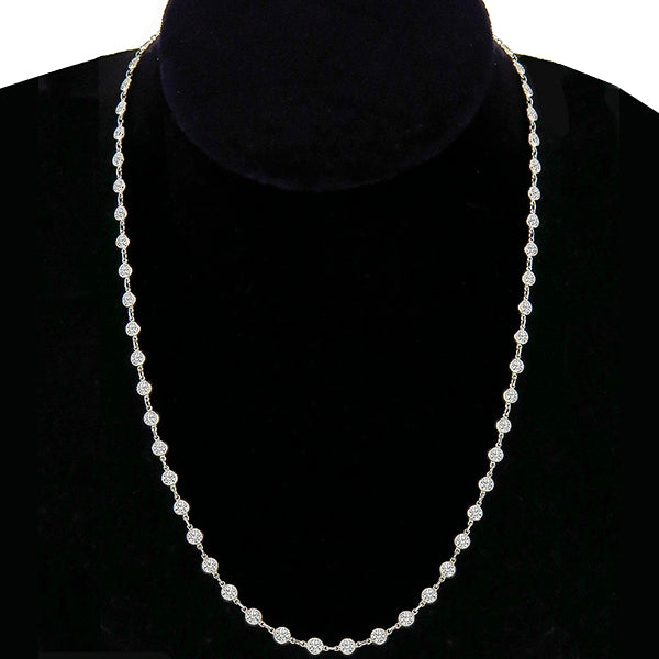 Estate 7.22ct Round Cut Diamond By The Yard Platinum  Necklace
