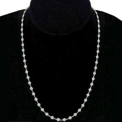 Estate 7.22ct Round Cut Diamond By The Yard Platinum  Necklace