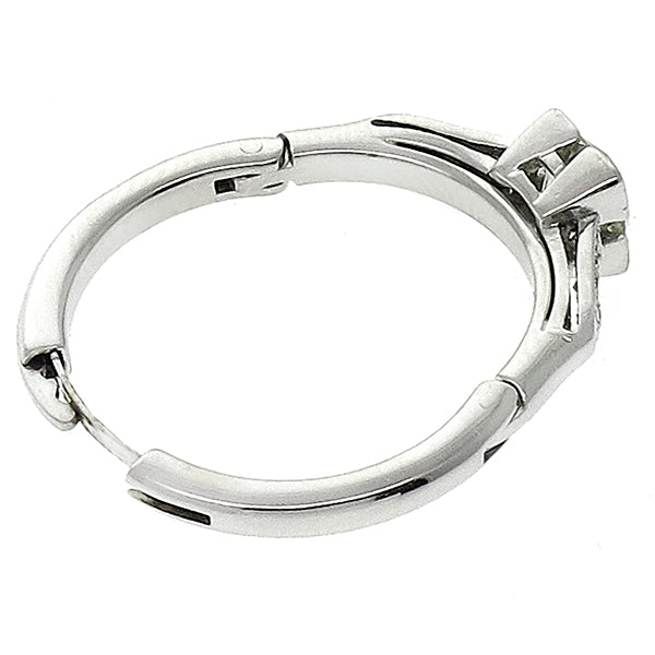 Antique 1900s 0.85ct Old European Cut Diamond 14k White Gold Engagement Ring