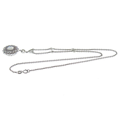 Antique Style Sapphire Diamond Gold Necklace Set With a 5.40 carat Oval Sapphire