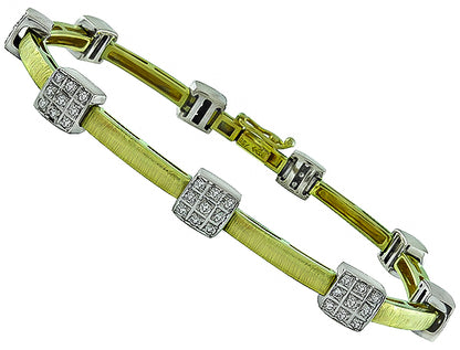 Estate Craig Drake 2.00ct Diamond Gold Bracelet