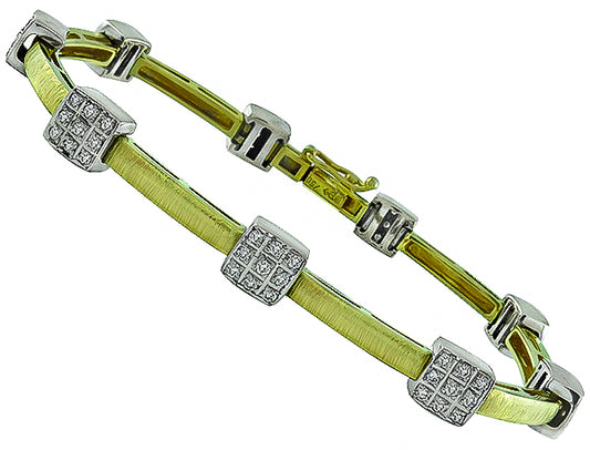 Estate Craig Drake 2.00ct Diamond Gold Bracelet