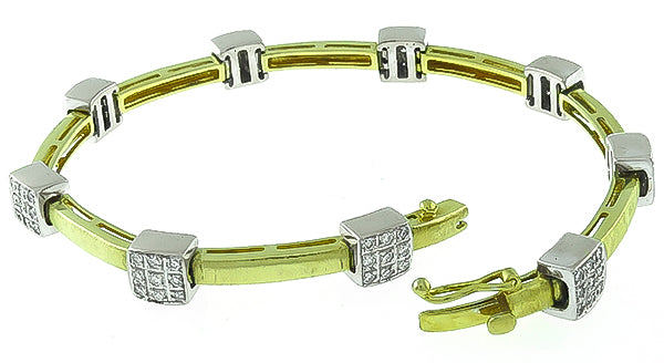 Estate Craig Drake 2.00ct Diamond Gold Bracelet