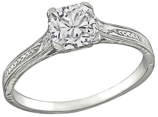 Estate EGL 1.00ct Diamond Engagement Ring