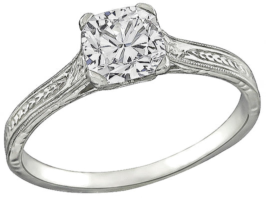 Estate EGL 1.00ct Diamond Engagement Ring