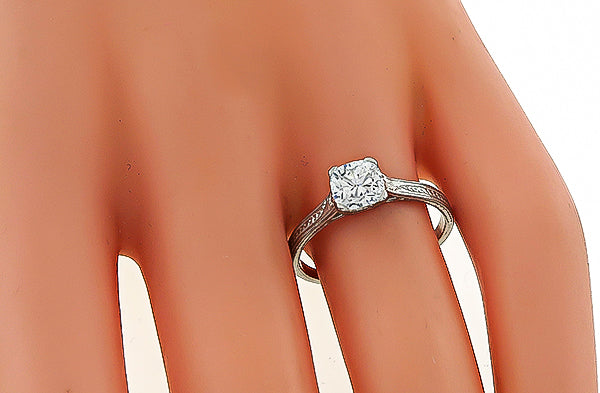 Estate EGL 1.00ct Diamond Engagement Ring