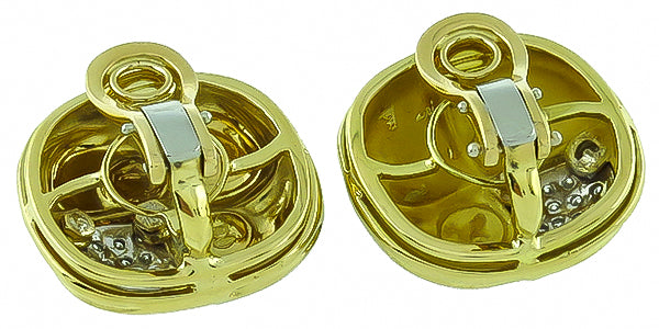 Estate Enamel 1.00ct Diamond Earrings