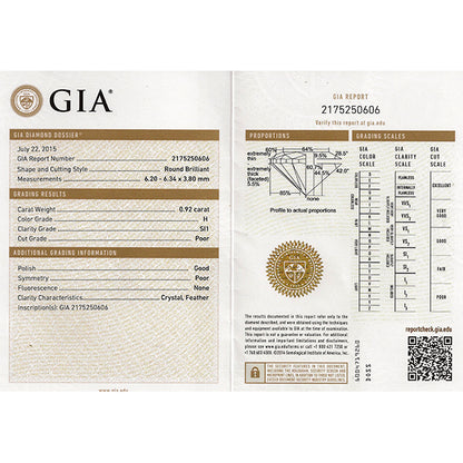 Estate GIA 0.92ct  Diamond  Engagement Ring