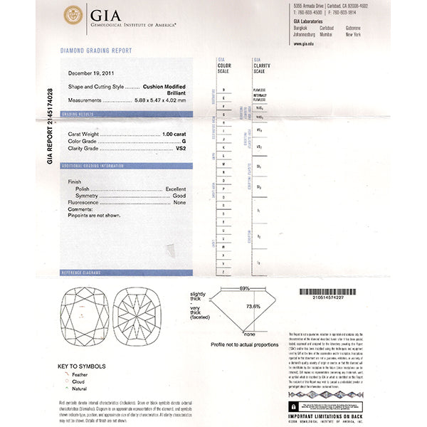 Estate GIA 1.00ct Diamond Engagement Ring