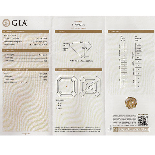 Estate GIA 1.16ct Diamond Engagement Ring