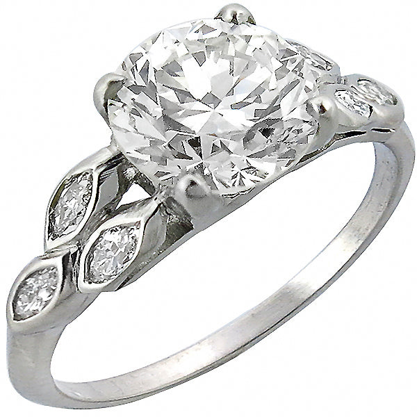 Estate GIA 2.10ct Diamond Engagement Ring
