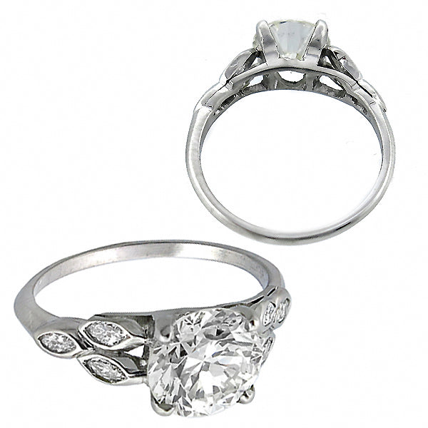 Estate GIA 2.10ct Diamond Engagement Ring