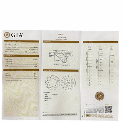 Estate GIA 2.10ct Diamond Engagement Ring