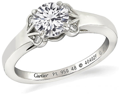 Estate GIA Certified 0.49ct Diamond Cartier Engagement Ring