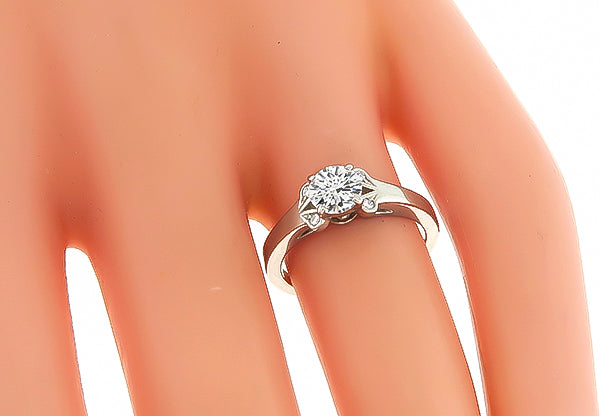 Estate GIA Certified 0.49ct Diamond Cartier Engagement Ring