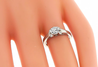 Estate GIA Certified 0.49ct Diamond Cartier Engagement Ring