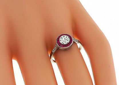 Estate GIA Certified 0.50ct Diamond Engagement Ring