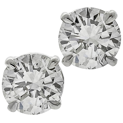 GIA 0.55ct & 0.54ct Round Brilliant  Diamond 14k White Gold  Stud Earrings