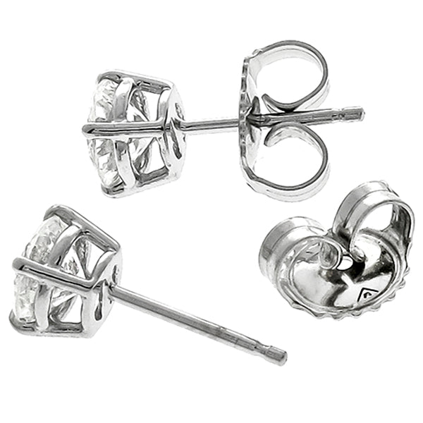 GIA 0.55ct & 0.54ct Round Brilliant  Diamond 14k White Gold  Stud Earrings