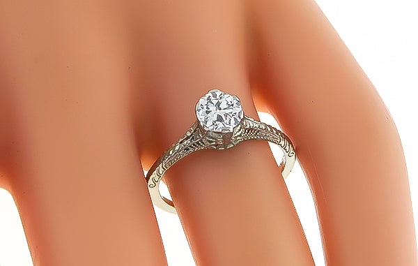 Estate GIA Certified 0.72ct Diamond Engagement Ring