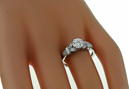 Estate GIA Certified 0.73ct Diamond Engagement Ring