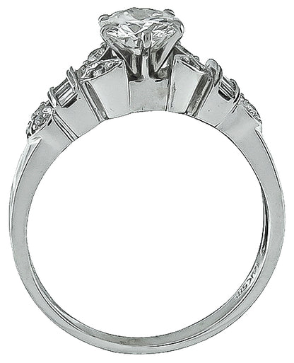 Estate GIA Certified 0.73ct Diamond Engagement Ring