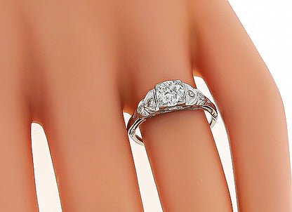 Estate GIA Certified 0.73ct Diamond Engagement Ring