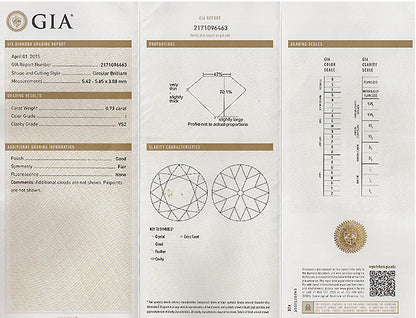 Estate GIA Certified 0.73ct Diamond Engagement Ring