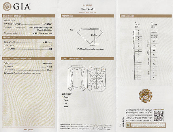Estate GIA Certified 0.97ct Diamond Engagement Ring