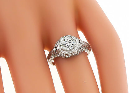 Estate GIA Certified 0.99ct Diamond Engagement Ring