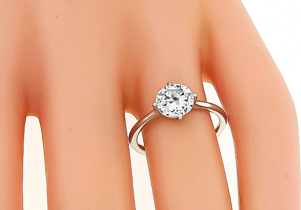 Estate GIA Certified 0.99ct Diamond Solitaire Engagement Ring