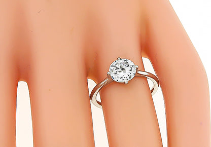 Estate GIA Certified 0.99ct Diamond Solitaire Engagement Ring