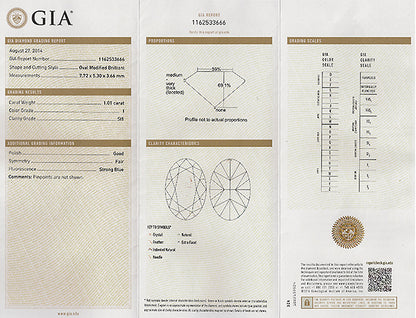 Estate GIA Certified 1.01ct Diamond Engagement Ring