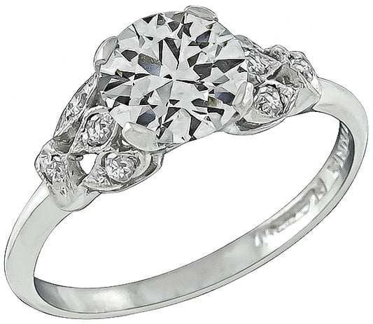 Estate GIA Certified 1.05ct Diamond Engagement Ring