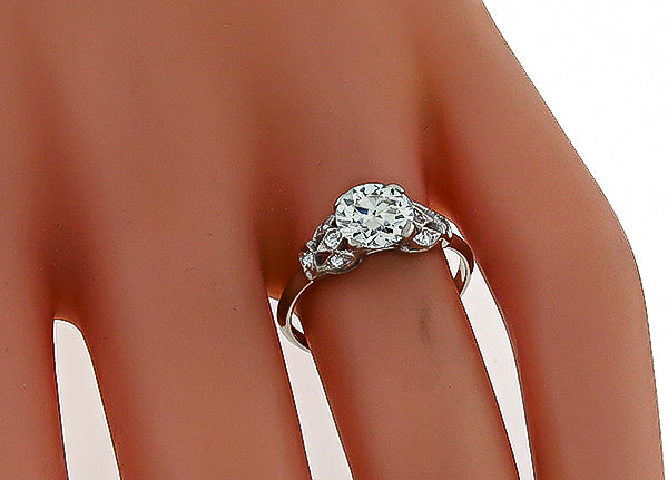 Estate GIA Certified 1.05ct Diamond Engagement Ring