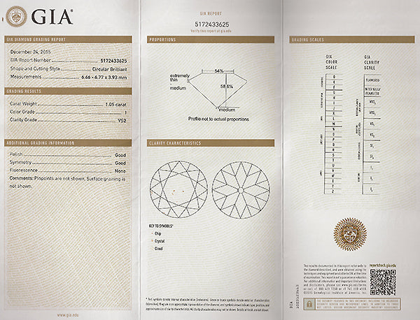 Estate GIA Certified 1.05ct Diamond Engagement Ring