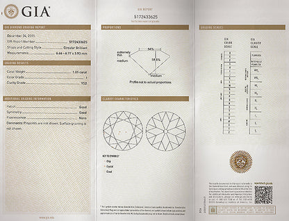 Estate GIA Certified 1.05ct Diamond Engagement Ring