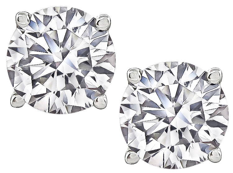 Estate GIA Certified 1.05cttw Diamond Stud Earrings