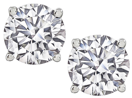 Estate GIA Certified 1.05cttw Diamond Stud Earrings