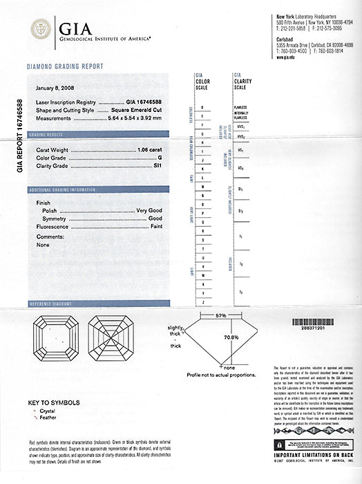 Estate GIA Certified 1.06ct Diamond Engagement Ring