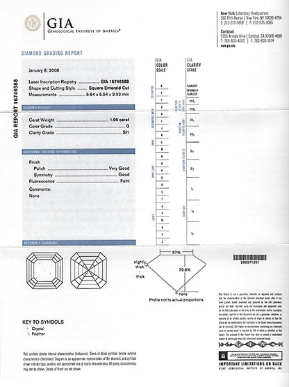 Estate GIA Certified 1.06ct Diamond Engagement Ring