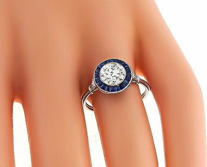 Estate GIA Certified 1.08ct Diamond Engagement Ring