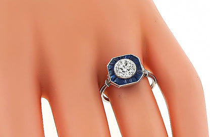 Estate GIA Certified 1.09ct Diamond Engagement Ring